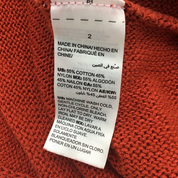 Chicos 3/4 Sleeve Crossback Pullover Sweater Rust Burnt Orange Medium - Picture 8 of 10